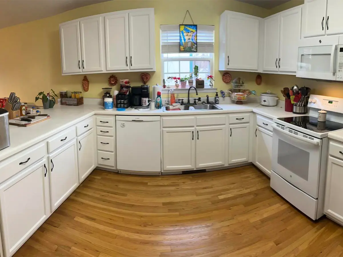 kitchen cabinet painting project all in white