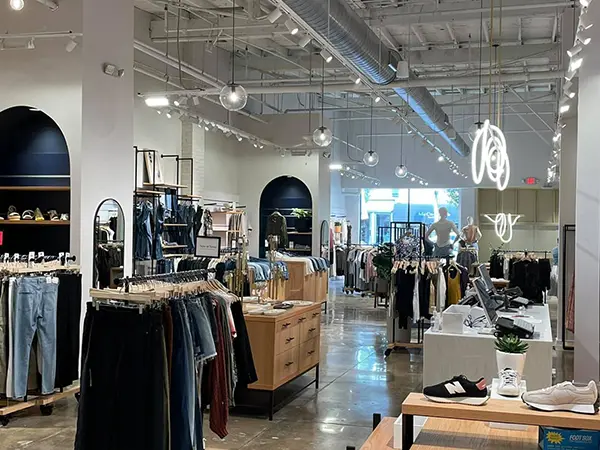 commercial painting project in a clothes store