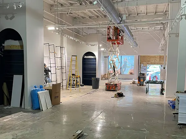 clothes store ready for painting