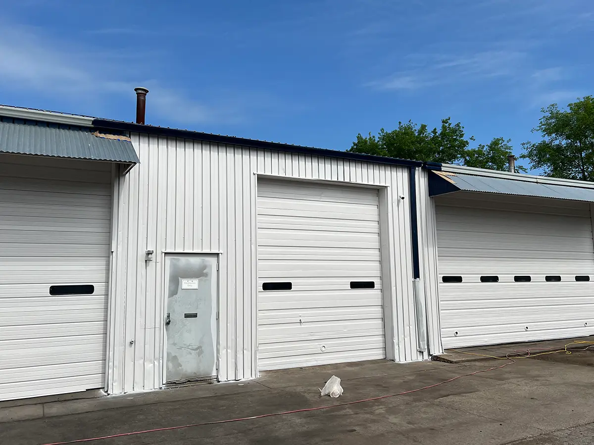 white garage door