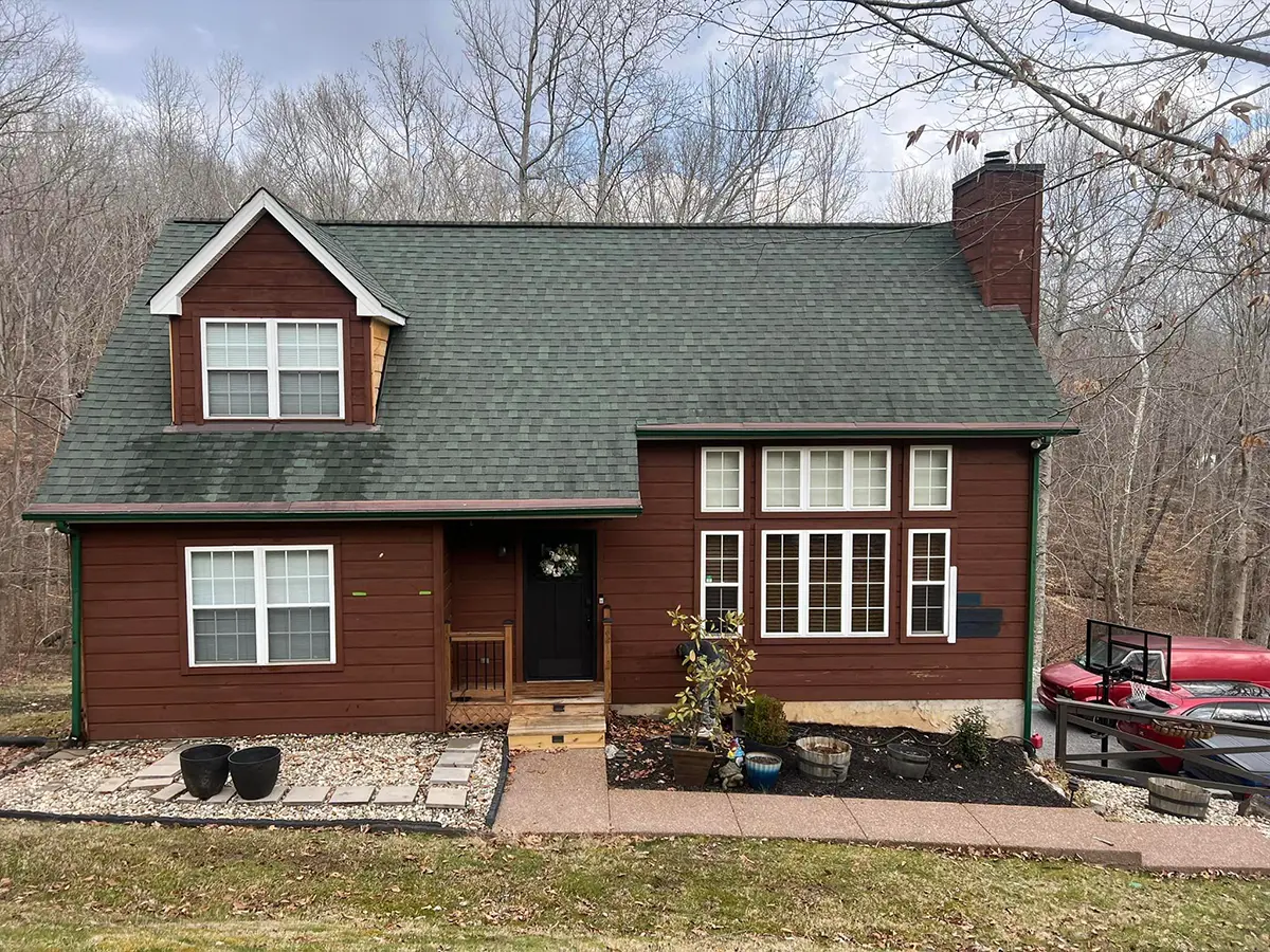 wood house with brown paint