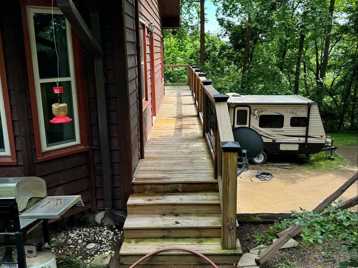 home with old porch and stairs