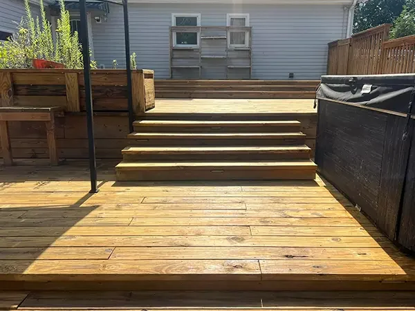 step-3 multi-level deck made of wood